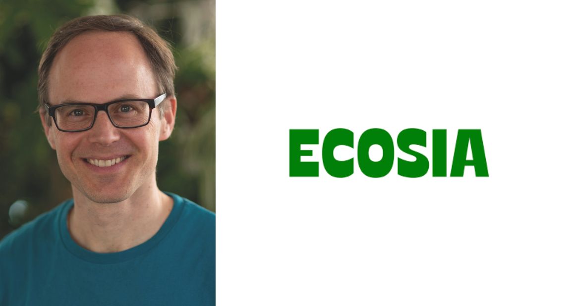 Foto von Wolfgang Oels und Logo von Ecosia