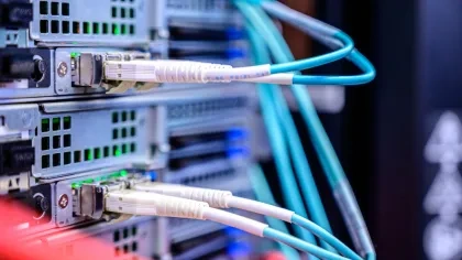 LAN-Kabel in einem Server