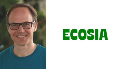 Foto von Wolfgang Oels und Logo von Ecosia