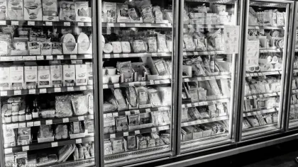 Supermarktregal Schwarz-Weiß