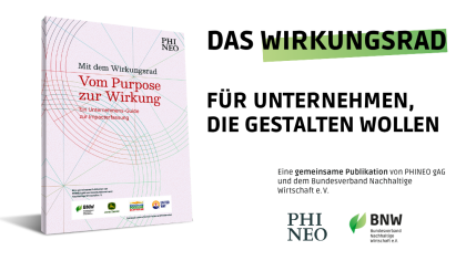 Ein Bild des Impact-Guides mit dem Text: Das Wirkungsrad - für Unternehmen, die gestalten wollen