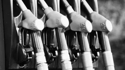 Zaphähne an einer Tankstelle