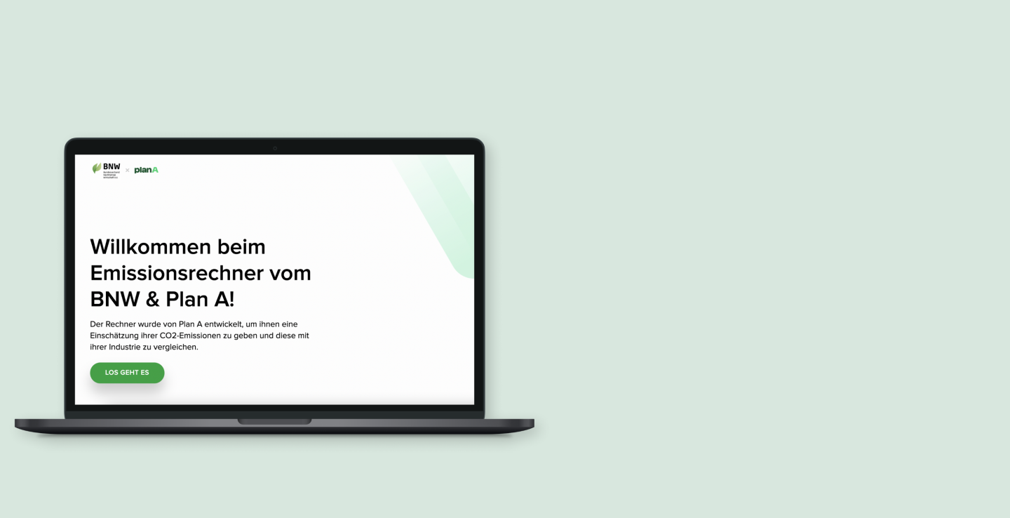 Emissionsrechner von BNW und Plan A
